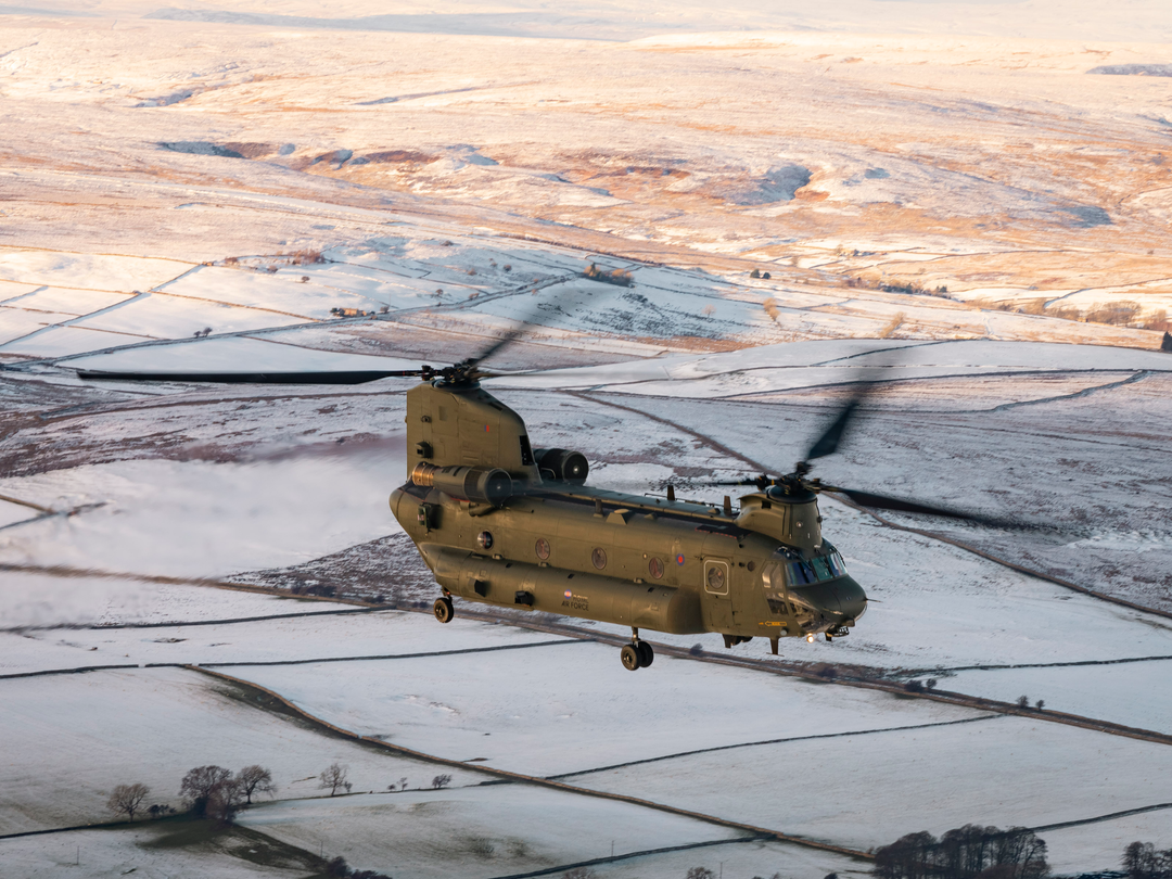 RAF Chinook Helicopter Flies Over Winter Countryside Photo Print Royal Air Force Aircraft Wall Art Aviation Decor Posters, Prints, & Visual Artwork Hampshire Prints 6 x 4 No Frame No