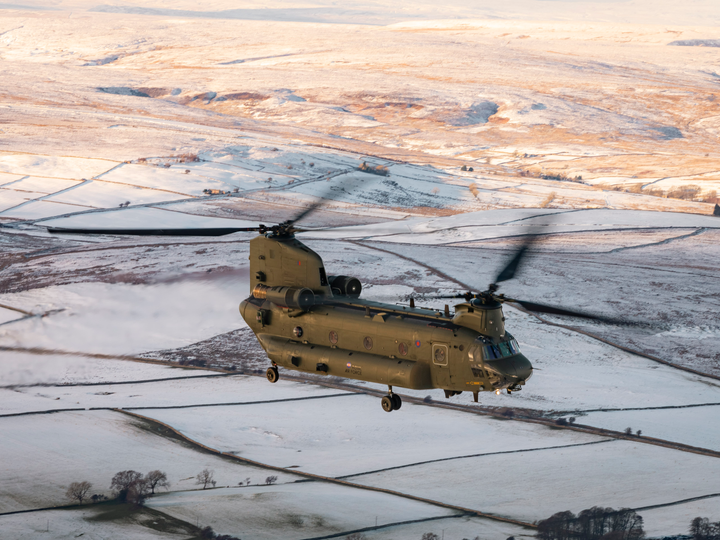 RAF Chinook Helicopter Flies Over Winter Countryside Photo Print Royal Air Force Aircraft Wall Art Aviation Decor Posters, Prints, & Visual Artwork Hampshire Prints 6 x 4 No Frame No