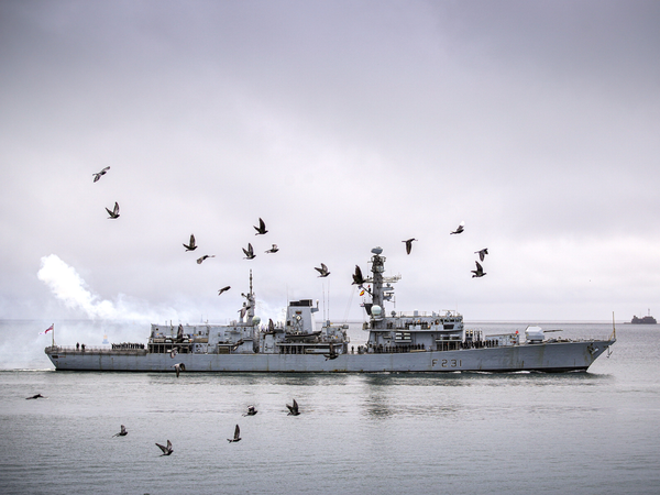 HMS Argyll F231 Type 23 Frigate September 2020 Starboard Beam View