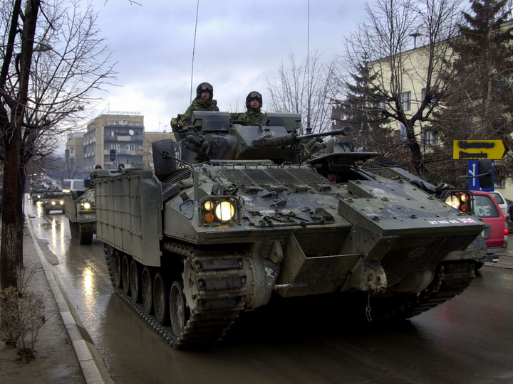 Warrior armoured personnel Gnjilane Kosovo carrier Photo Print - British Army Vehicle