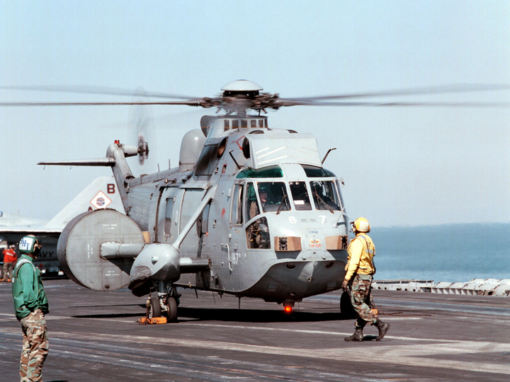 Sea King Helicopter on the Flight Deck of US Carrier Photo Print - Royal Navy Aircraft Hampshire Prints 6 x 4 No Frame No
