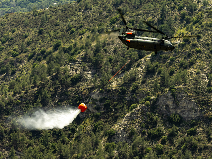 RAF Chinook Helicopter Firefighting Cyprus May 2026 Photo Print - Posters, Prints, & Visual Artwork - by Hampshire Prints (image 1 of 9)