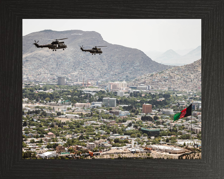 RAF Puma Helicopters Over Kabul 2021