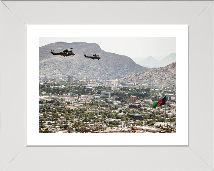 RAF Puma Helicopters Over Kabul 2021