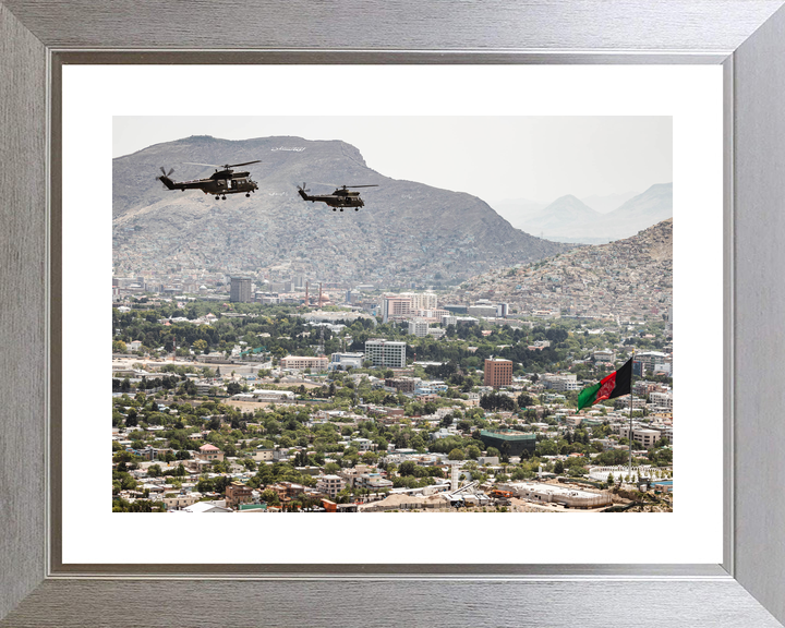 RAF Puma Helicopters Over Kabul 2021