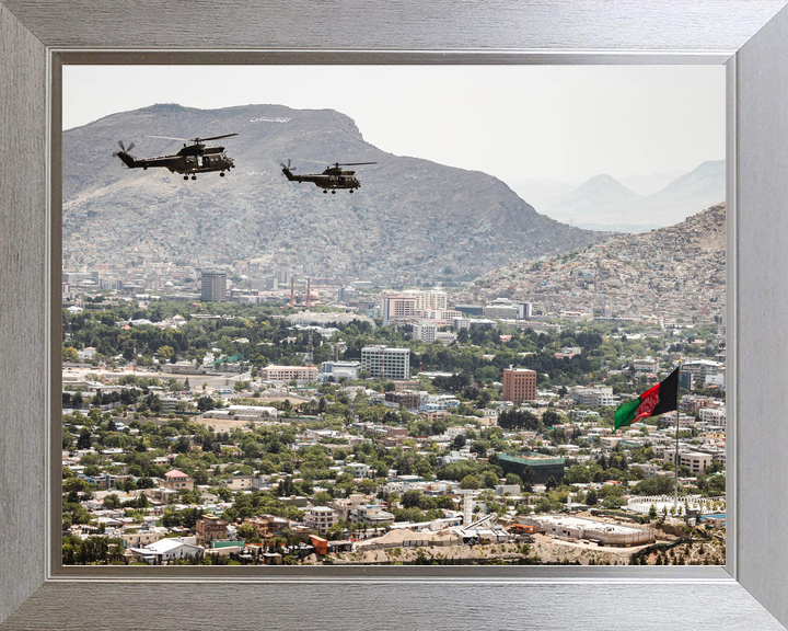 RAF Puma Helicopters Over Kabul 2021