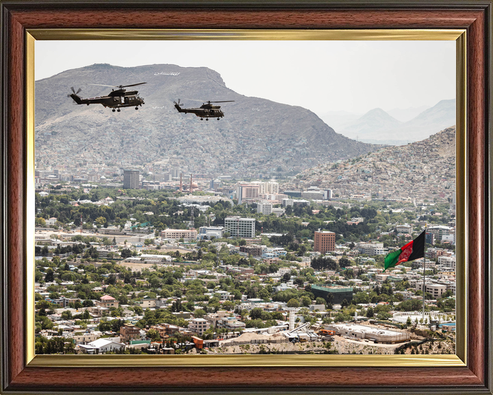 RAF Puma Helicopters Over Kabul 2021