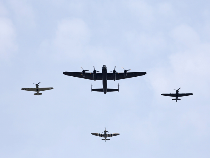 RAF Lancaster Spitfire hurricane Flyover Photo Print - Royal Air Force Aircraft Hampshire Prints 6 x 4 No Frame No