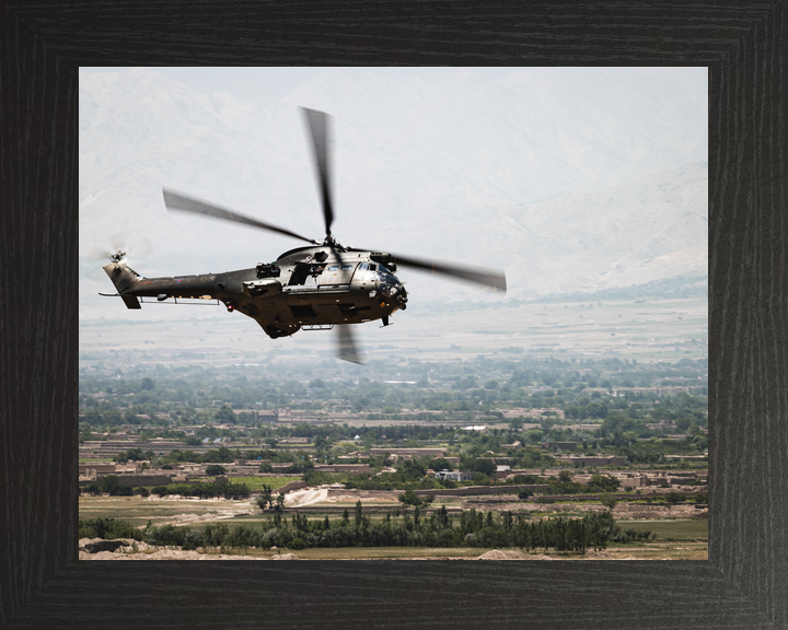 RAF Puma Helicopter Banks Over Afghanistan 2021