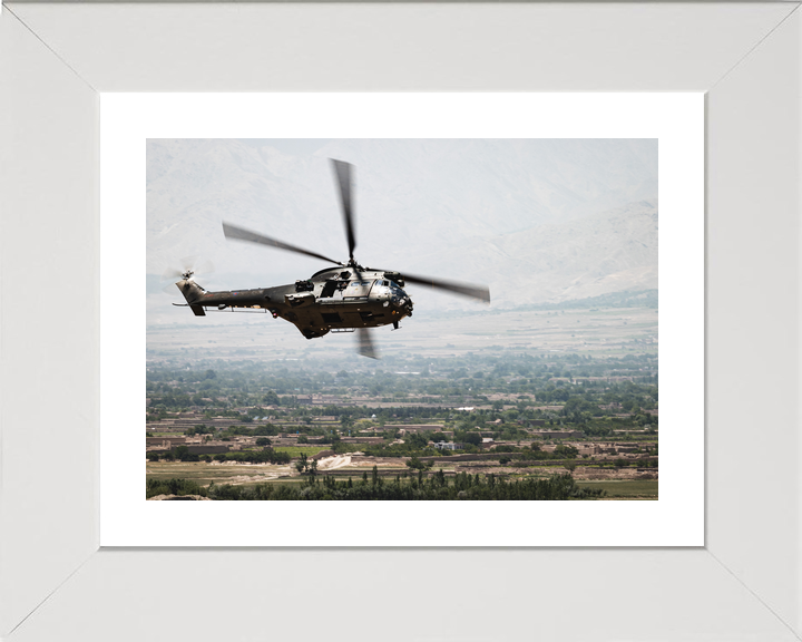 RAF Puma Helicopter Banks Over Afghanistan 2021