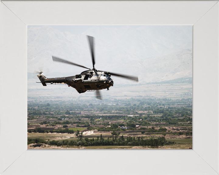 RAF Puma Helicopter Banks Over Afghanistan 2021