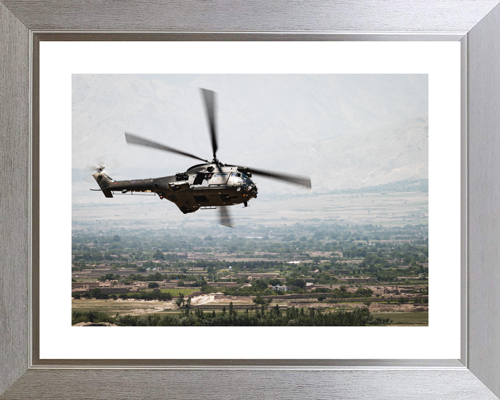 RAF Puma Helicopter Banks Over Afghanistan 2021