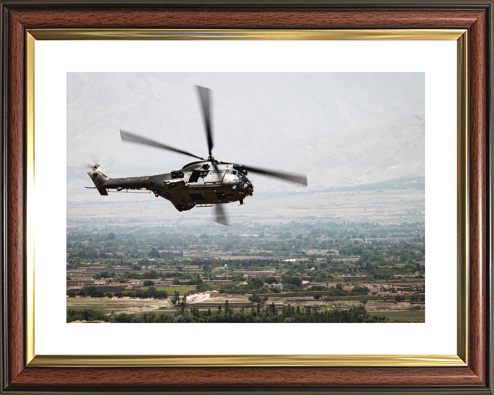 RAF Puma Helicopter Banks Over Afghanistan 2021