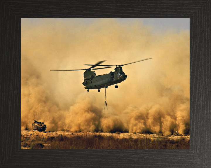 RAF Chinook Helicopter Dust Storm Afghanistan 2007
