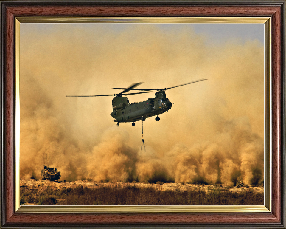 RAF Chinook Helicopter Dust Storm Afghanistan 2007