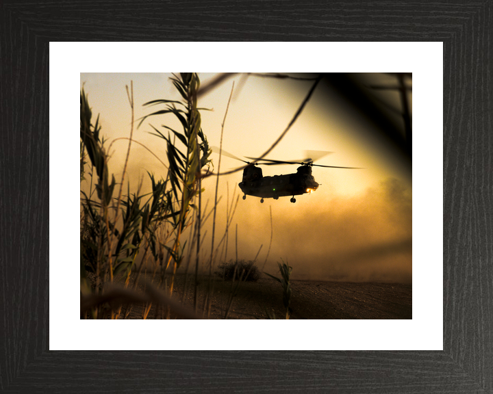 RAF Chinook Helicopter Dusty Takeoff 2010