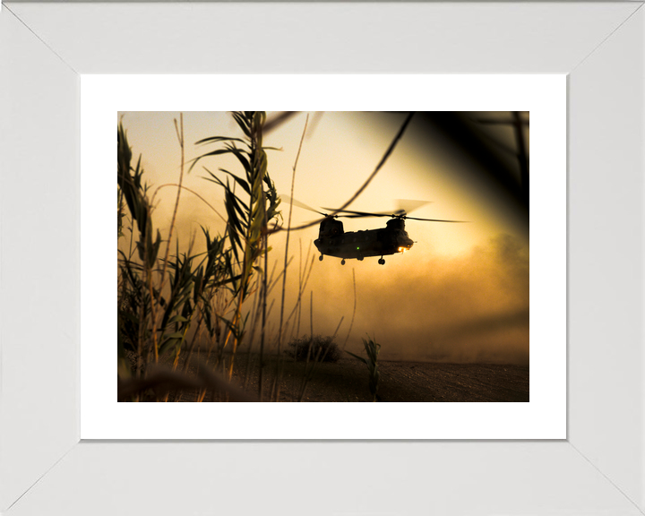 RAF Chinook Helicopter Dusty Takeoff 2010