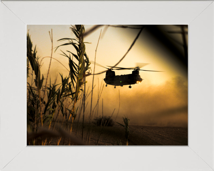 RAF Chinook Helicopter Dusty Takeoff 2010