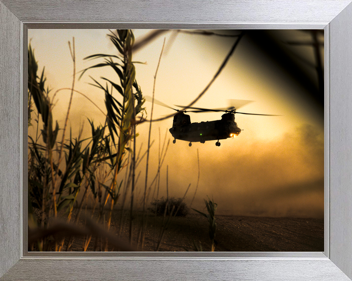 RAF Chinook Helicopter Dusty Takeoff 2010