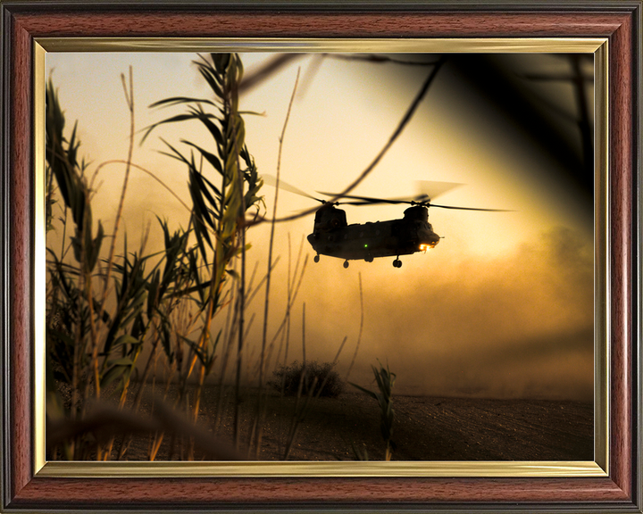 RAF Chinook Helicopter Dusty Takeoff 2010