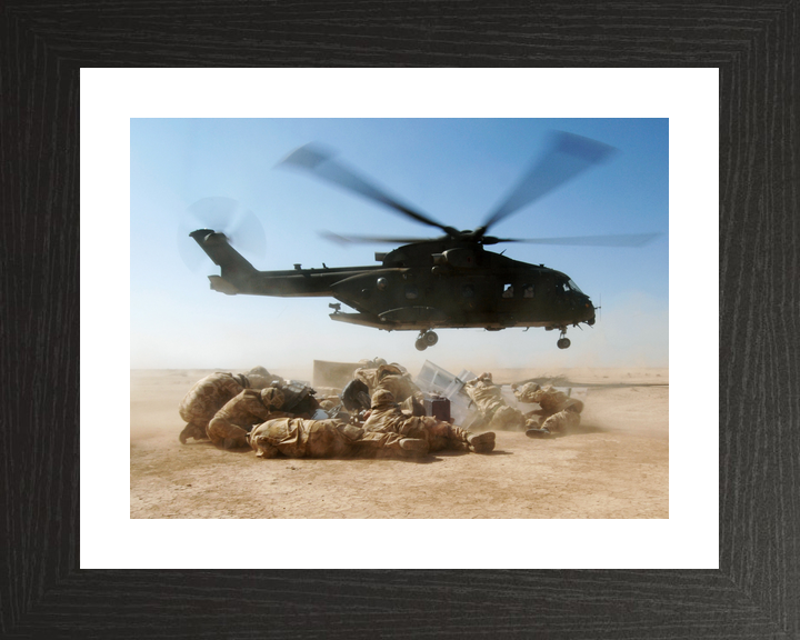 RAF Merlin HC3 Resupply Queen's Royal Lancers Iraq February 2007