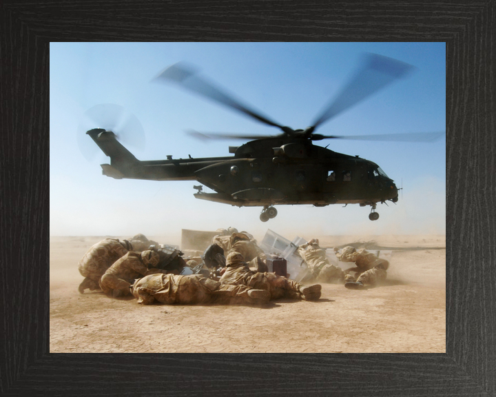 RAF Merlin HC3 Resupply Queen's Royal Lancers Iraq February 2007