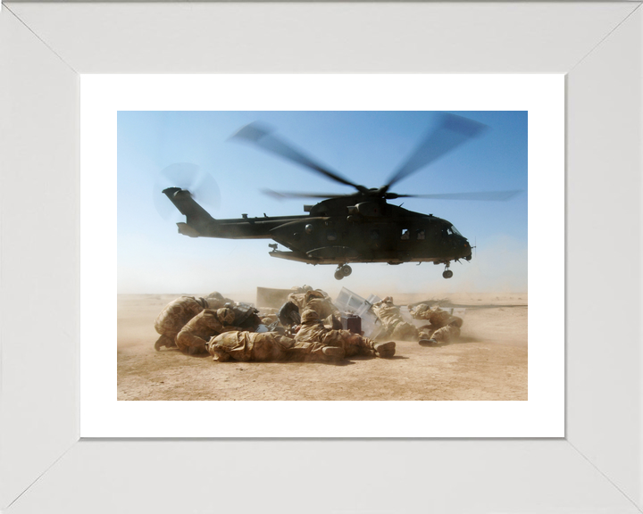 RAF Merlin HC3 Resupply Queen's Royal Lancers Iraq February 2007