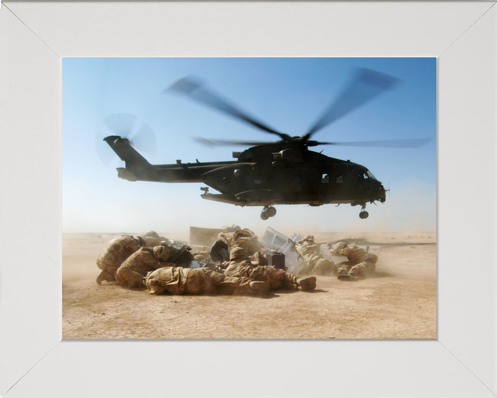 RAF Merlin HC3 Resupply Queen's Royal Lancers Iraq February 2007