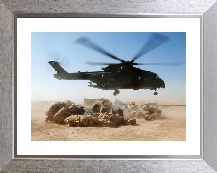RAF Merlin HC3 Resupply Queen's Royal Lancers Iraq February 2007