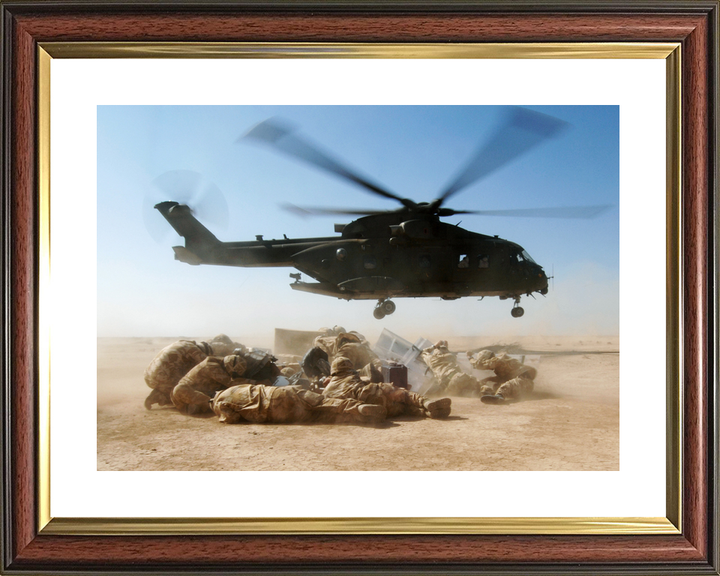 RAF Merlin HC3 Resupply Queen's Royal Lancers Iraq February 2007