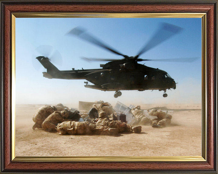 RAF Merlin HC3 Resupply Queen's Royal Lancers Iraq February 2007