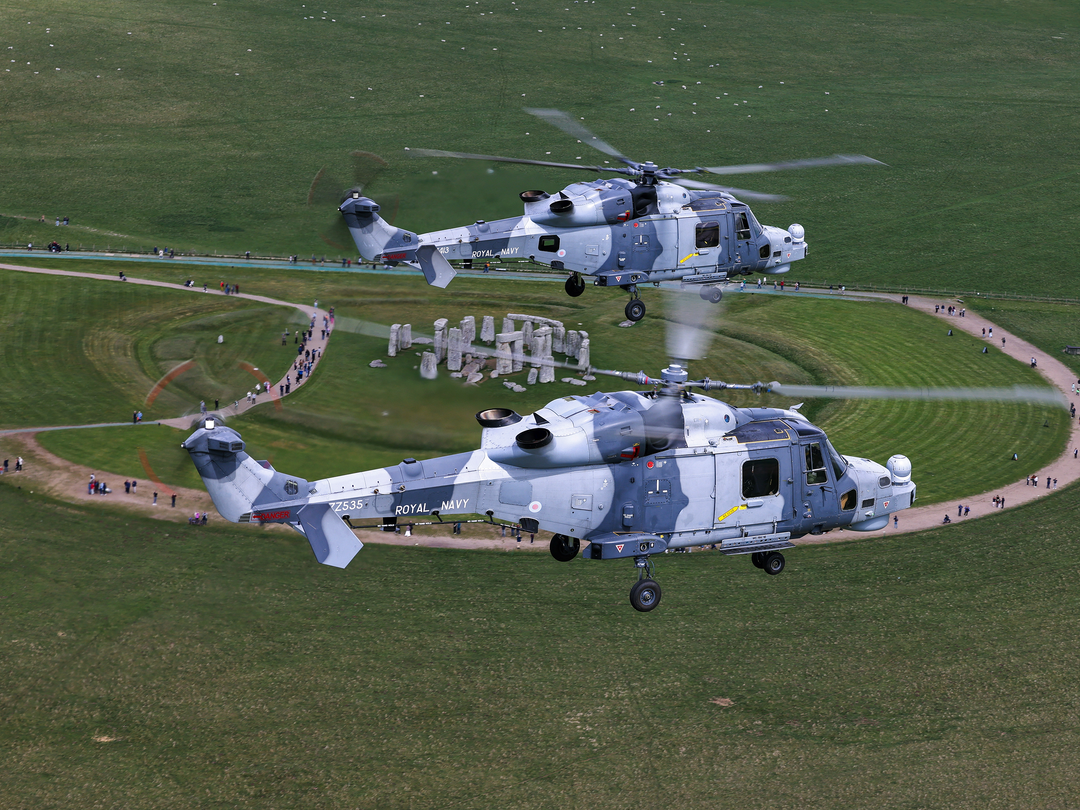 Wildcat Helicopters Over Stonehenge Photo Print - Royal Navy Aircraft Hampshire Prints 6 x 4 No Frame No
