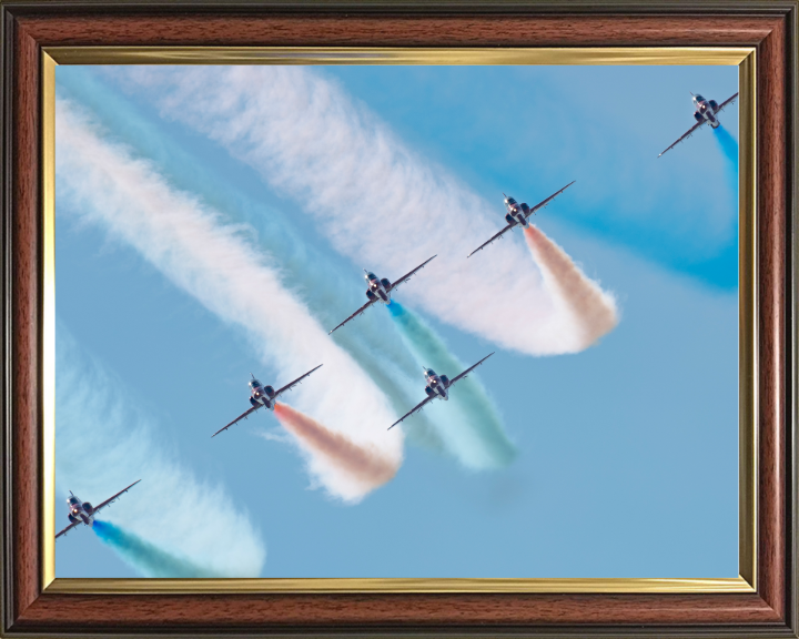 RAF Red Arrows in formation Photo Print - Royal Air Force Aircraft Hampshire Prints 10 x 8 Classic Frame No
