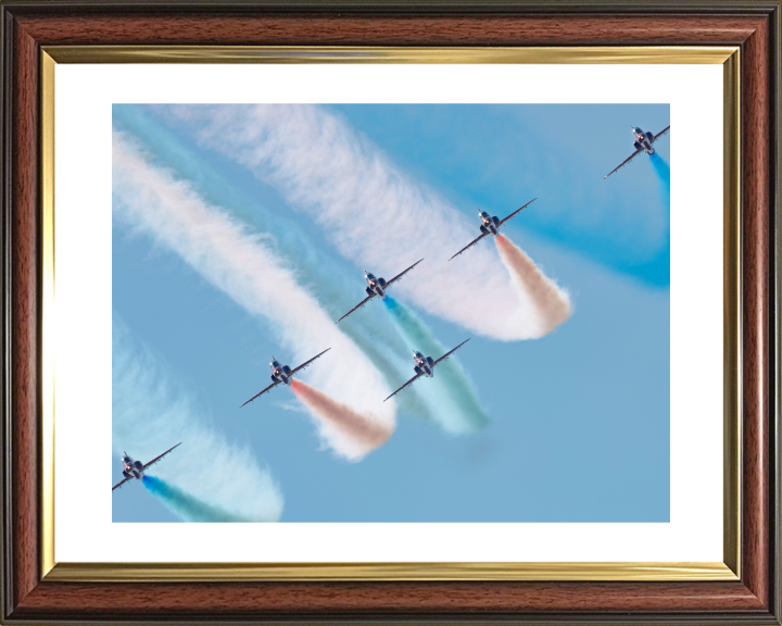 RAF Red Arrows in formation Photo Print - Royal Air Force Aircraft Hampshire Prints 10 x 8 Classic Frame Yes