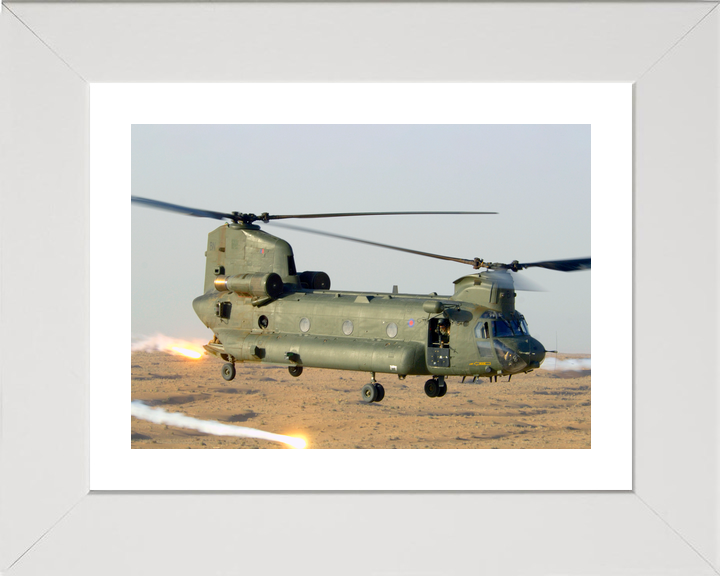 RAF Chinook Releasing Decoy Flares Helmand 2006