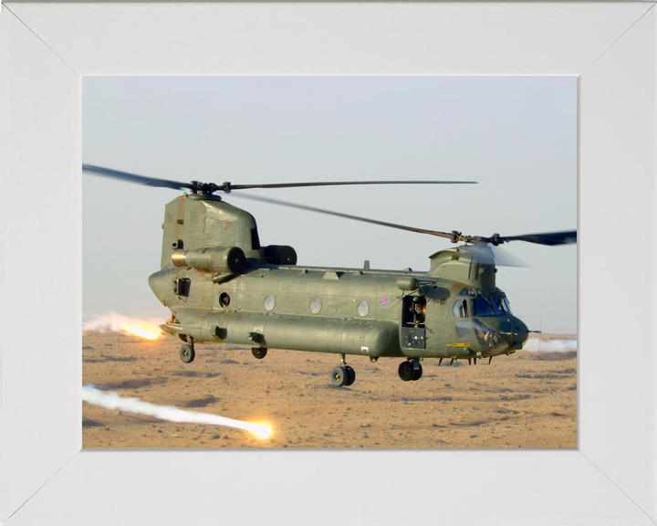 RAF Chinook Releasing Decoy Flares Helmand 2006