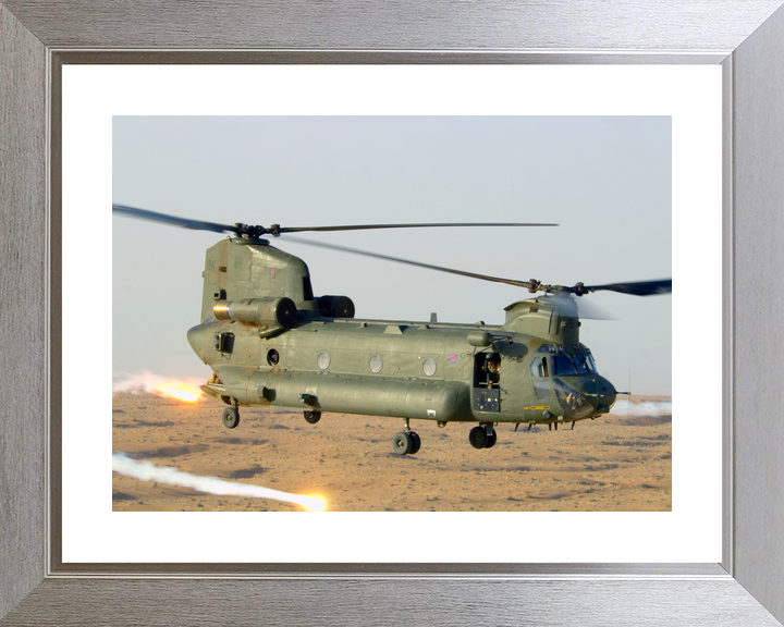 RAF Chinook Releasing Decoy Flares Helmand 2006