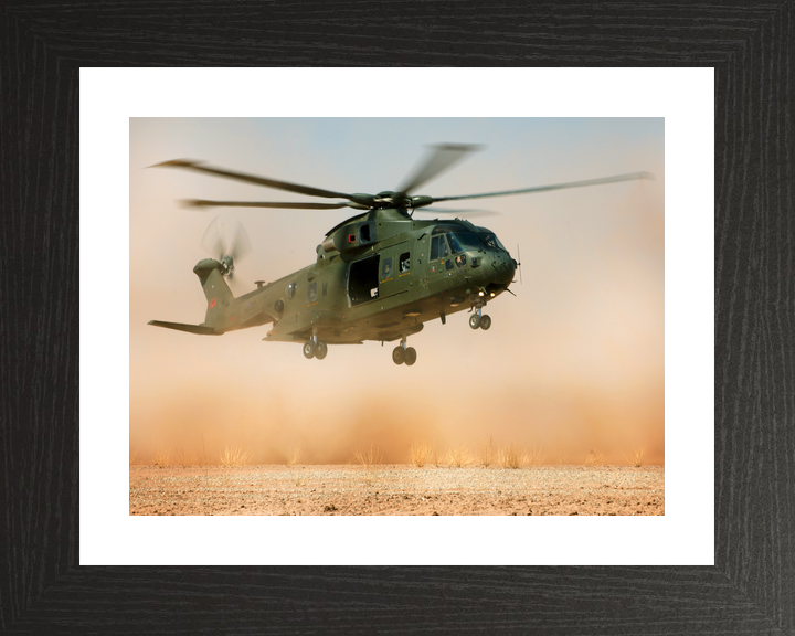 RAF 78 Squadron Merlin HC3 Landing in Dust California 2009
