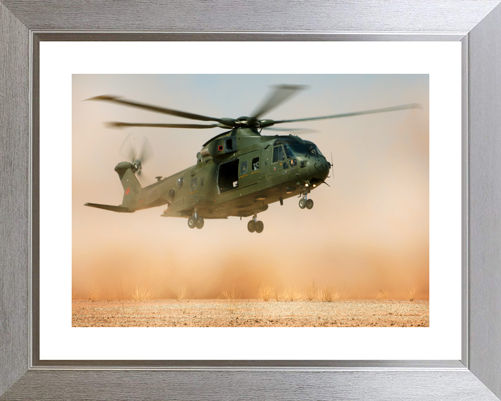 RAF 78 Squadron Merlin HC3 Landing in Dust California 2009