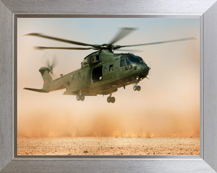 RAF 78 Squadron Merlin HC3 Landing in Dust California 2009
