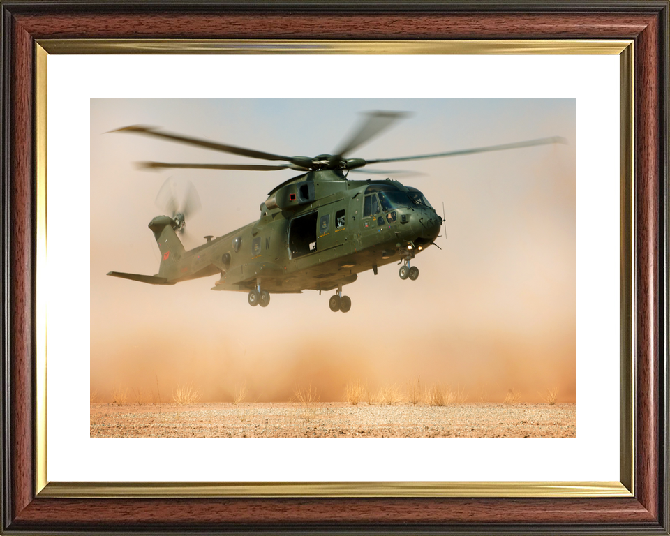 RAF 78 Squadron Merlin HC3 Landing in Dust California 2009