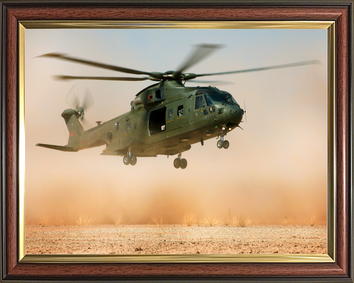 RAF 78 Squadron Merlin HC3 Landing in Dust California 2009