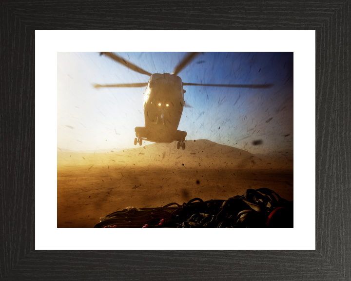 RAF 78 Squadron Merlin HC3 Head-On Dust California 2009