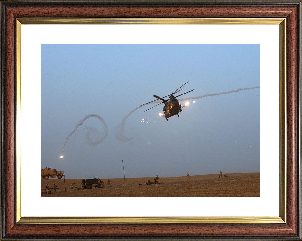 RAF Chinook Flare Spirals Over Helmand July 2007