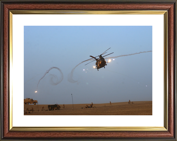 RAF Chinook Flare Spirals Over Helmand July 2007