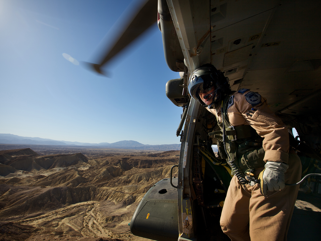 RAF Merlin Aircrewman in Doorway Ex Merlin Vortex 2009