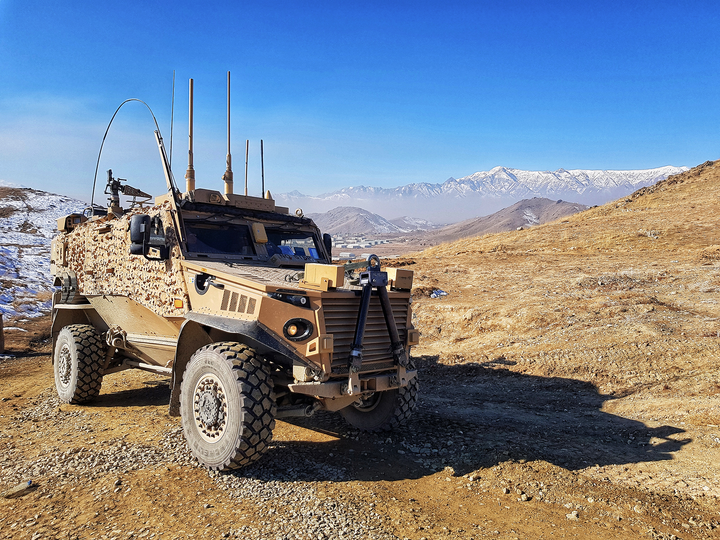 British Army Foxhound Vehicle Afghanistan 2017