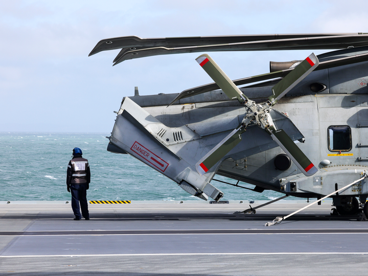 AET With Merlin Helicopter On HMS Prince of Wales Photo Print - Royal Navy Aircraft Hampshire Prints 6 x 4 No Frame No