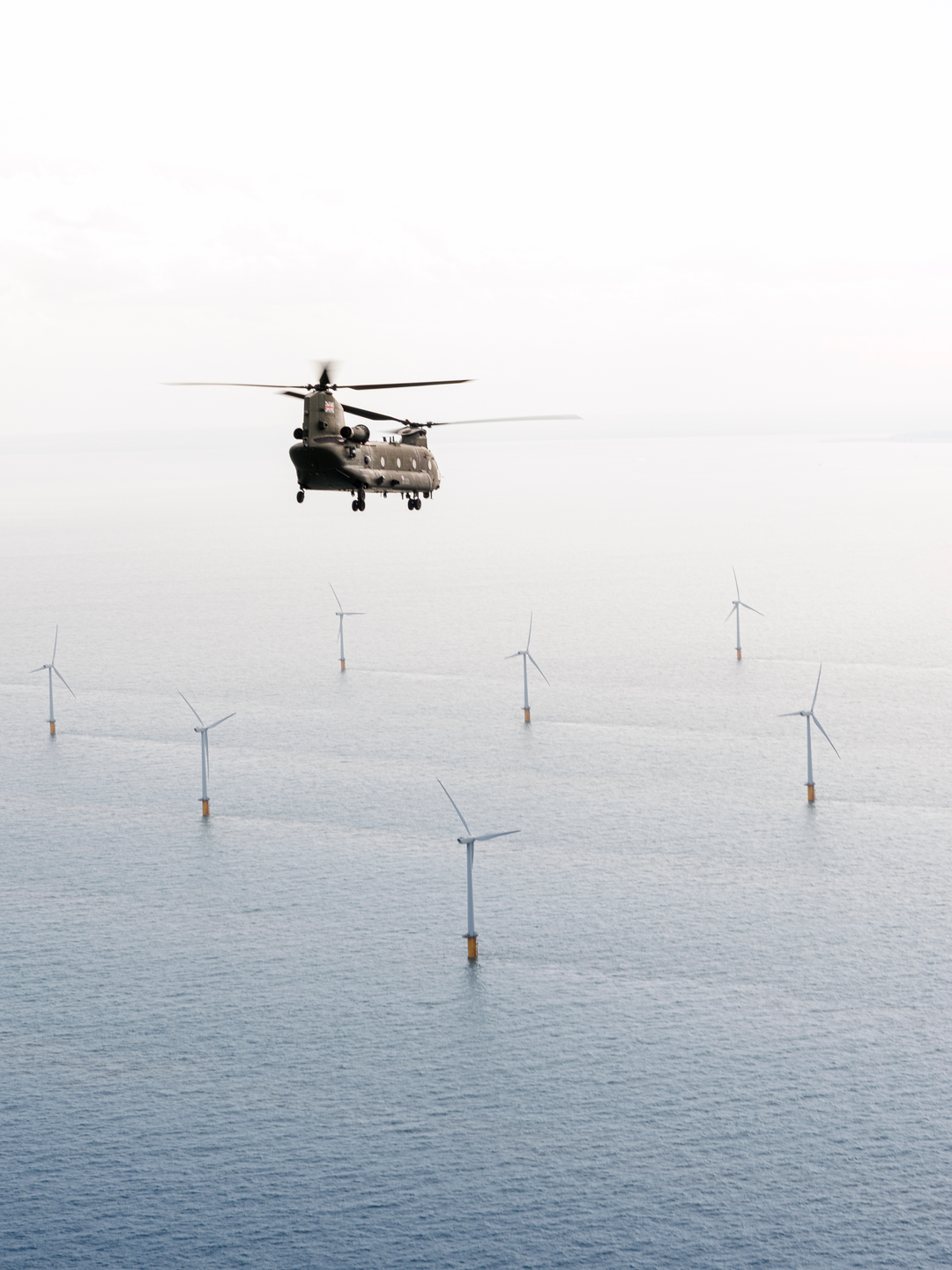 RAF 18 Squadron Chinook Over Offshore Wind Farm August 2026