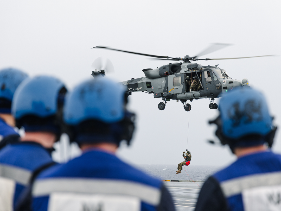 Wildcat Helicopter Winching on HMS Prince of Wales Photo Print - Royal Navy Aircraft Hampshire Prints 6 x 4 No Frame No